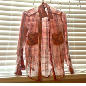 🌞 Wet seal flannel (pink peachish color)