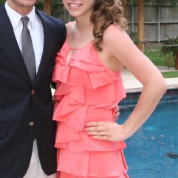 Coral BCBG Ruffle Dress