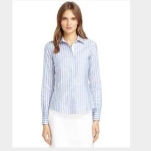 Brooks Brothers White and Blue Button Down