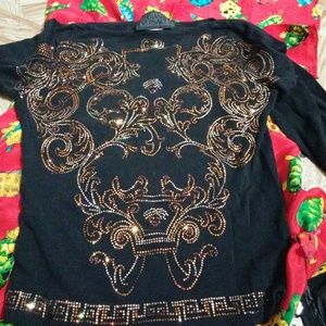 Gianni Versace black sweater with short sleeve