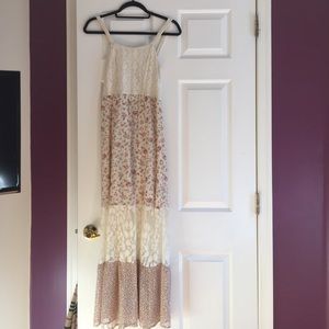 Floral and Lace Maxi Dress
