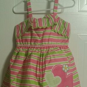 Girls applique designed stripe sundress new