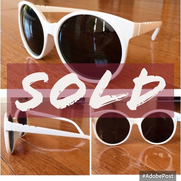 Sold. Korean White Framed Sunglasses Oversized