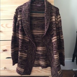 Vintage Knit Striped Sweater Purple Brown EUC szS