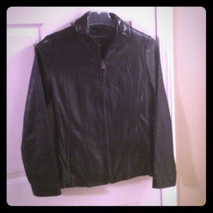 Black leather jacket