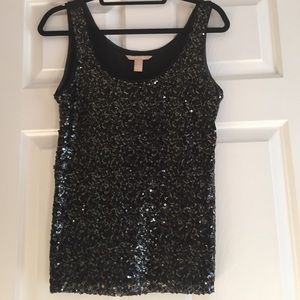 Black Sequin tank top