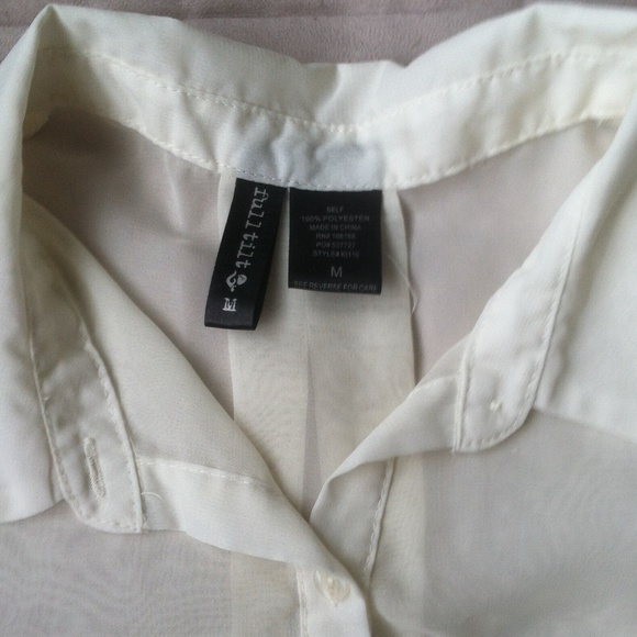 Tilly's white high low chiffon top - Picture 2 of 3