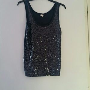 J.  Crew Navy blue sequin tank top