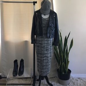 ASOS Maternity petite dark gray stretch midi dress