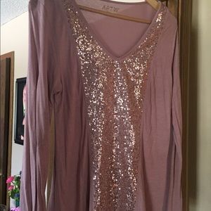 Mauve color sparkly shirt