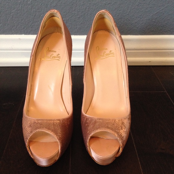 Rose gold sequin Very Prive open toe platform pump - Picture 2 of 4