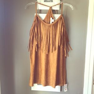 SALE Fringe suede dress
