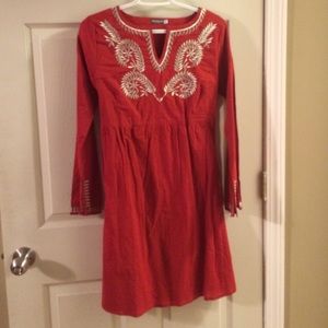 Earthbound small red and gold dress