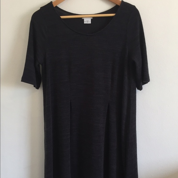 Soft Navy Pleated Waist Boxy Shift Dress - Picture 2 of 4