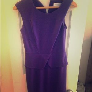 Royal purple Calvin Klein peplum shift dress