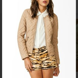Nude Colored Quilted Jacket