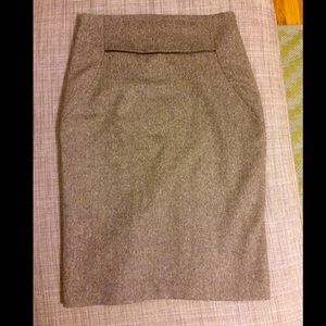 Express tweed pencil skirt with leather detail
