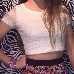 NWT! Cute & Lace Crop Top - Sz 14 in GIRLS
