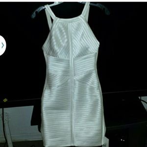 Bcbg white satin dress nwt