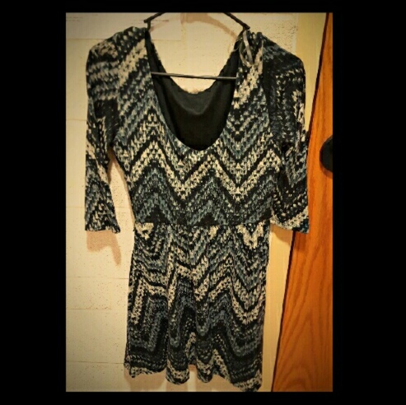 Blue patterned dress