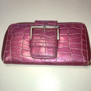 Purple faux-alligator wallet