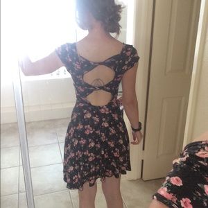 Beautiful floral print open back dress