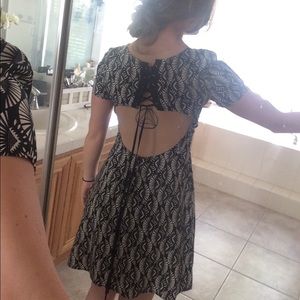 Cute open back printed dress