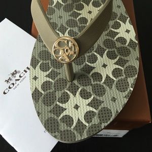 New in box Coach flip flops
