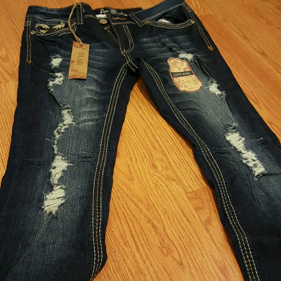 Low-Rise Flare Jeans