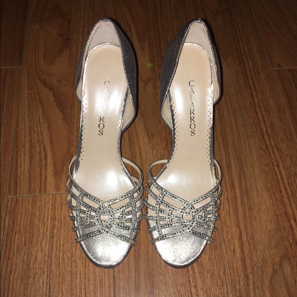 Silver high heels
