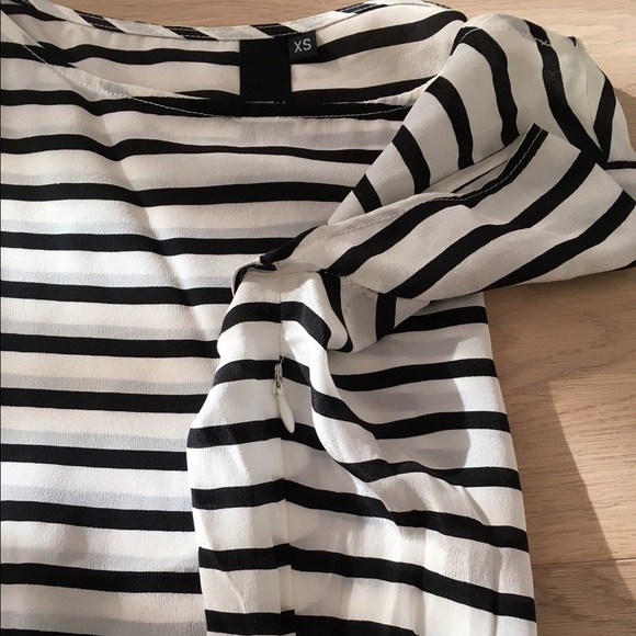 Tt Collection Striped Silk Peplum Shirt - Picture 3 of 4