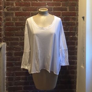 White cotton flowy top