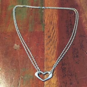 10K white gold heart necklace