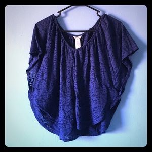 Forever 21 dark blue flowing crop top