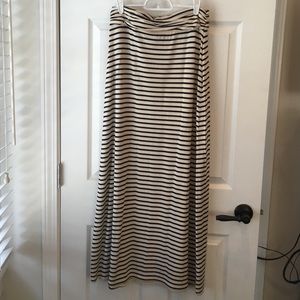 Cream and Navy Maxi Skirt