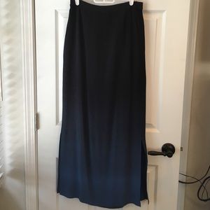 Black and Blue Ombré Maxi Skirt