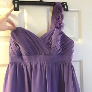 One shoulder flower formal dress