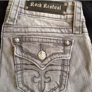 👠Gray Rock Revival Skinny Jeans👠