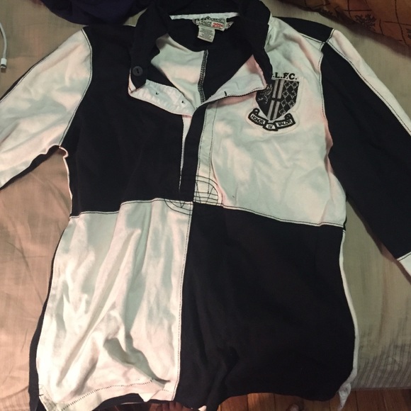 White and Black Long sleeve rugby shirt