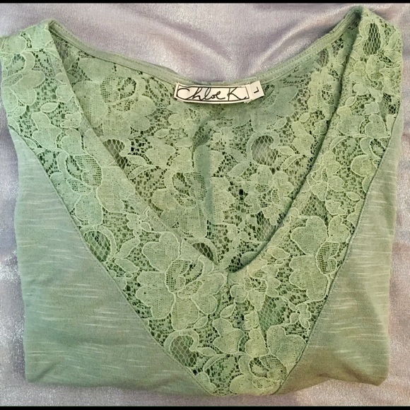 NWOTs Pretty Rose Lacey Sage Tank Top