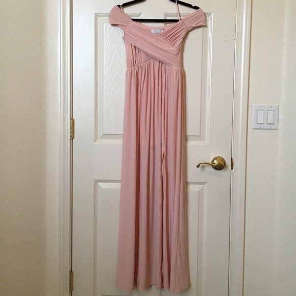 ASOS petite pink Bardot Ruched dress🌸