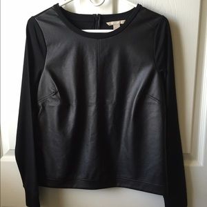 Banana Republic faux leather front top