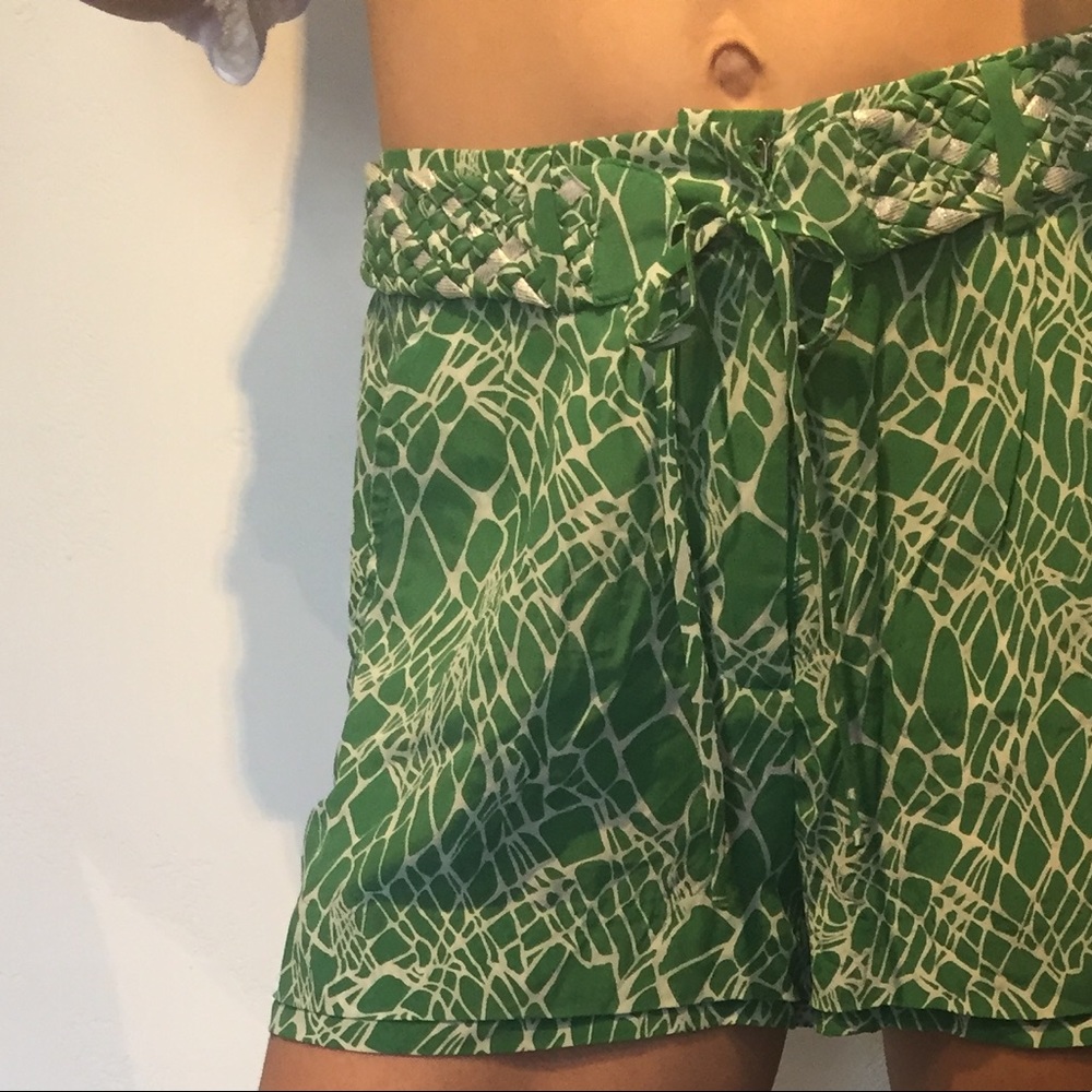 Greylin Silk Shorts with woven belt