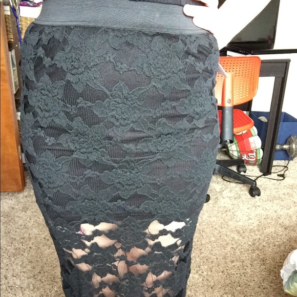 Black lace skirt