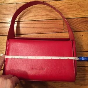 Giorgio Armani red leather handbag