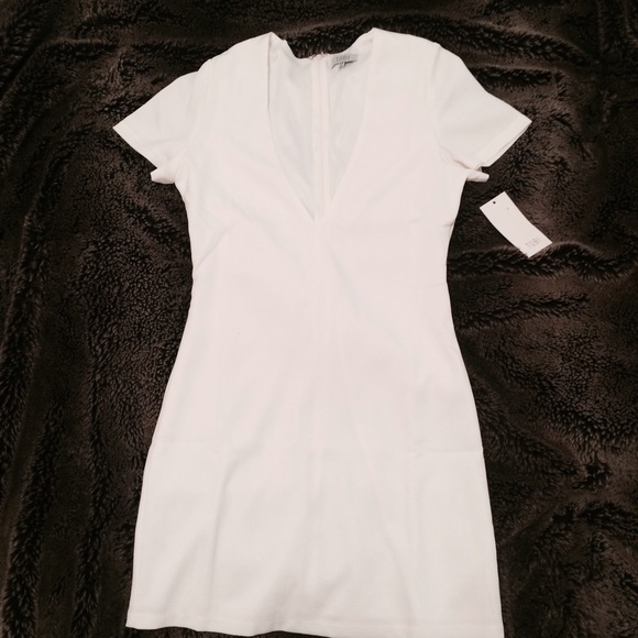 White V Neck Dress