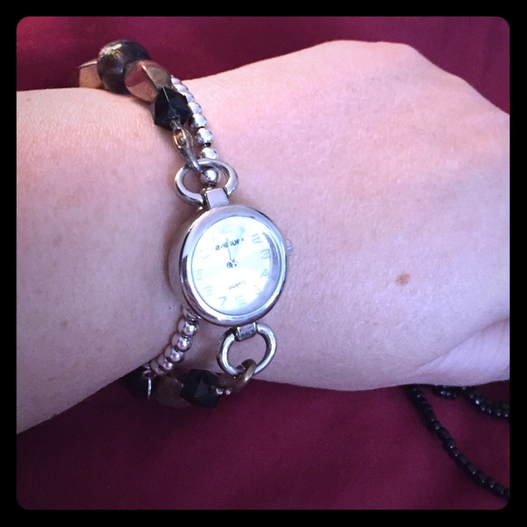 Bracelet watch with 2 bands