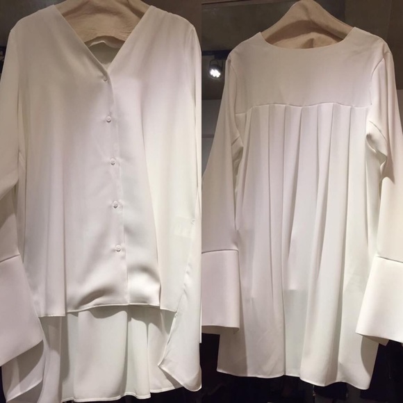 Classy chiffon white blouse shirt
