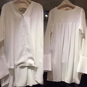 Classy chiffon white blouse shirt