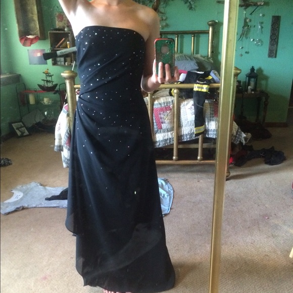 Black and sequin prom dress